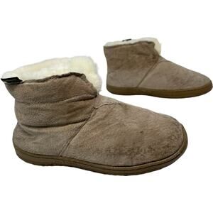 Old Friend Pure Sheepskin Slippers Womens SZ 8 Suede Leather Wool Lined Comfort